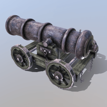 ships cannon various fortnite war game ready low poly weapon military ship steel napoleon tudor medieval 3d print model - Mito3D