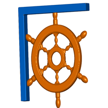 ships wheel shelf bracket screw tape mount naval sailing support ship decor 3d print model - Mito3D