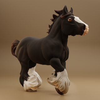 condado caballo chibi Arte sequía equino granja animal miniatura dibujos animados 3d print model - Mito3D