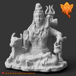 Shiva Kral sığırlar oturma meditasyon Hindu Hinduizm Hindistan Hintli inek 3d print model - Mito3D