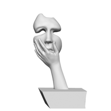 schockiert Frau Kunst stl obj 3d-drucken drucken bedruckbar ist Abbildung Maske Mensch Gesicht zbrush 3d print model - Mito3D