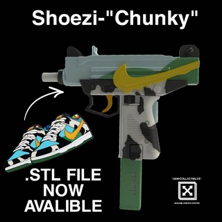 shoeuzi chunky inspired replica supreme kaws bape nike uzi gun bearbrick 3d print model - Mito3D