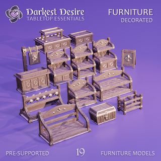 boutique meubles décoré lotr paysage terrain jeu plateau intérieur fantaisie wargaming rpg donjons dragons dnd dispersion table miniatures 3d print model - Mito3D