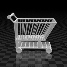 shopping cart models miniatures trolley cyber-hobo-set 3d print model - Mito3D
