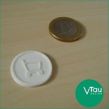 shopping cart euro coin vtau design gadget free easy print 3d print model - Mito3D