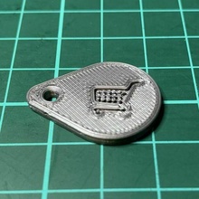 shopping trolley token cart coin 3d print model - Mito3D