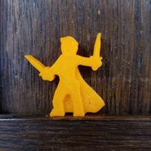 short-haired femme dagger acrobat meeple game adventurer miniatures tokens pieces parts board games 3d print model - Mito3D