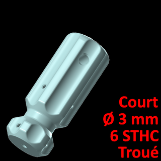 kısa Tornavida üstesinden gelmek 3 delikler 6 vidalar kol 3d print model - Mito3D