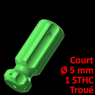 corto destornillador encargarse 5 agujero 1 aguja tornillo manga 3d print model - Mito3D