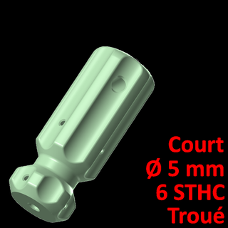 court Tournevis manipuler 5 trous 6 vis manche 3d print model - Mito3D