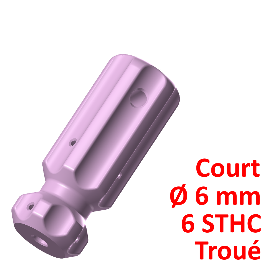 court Tournevis manipuler 6 trou vis manche 3D print model - Mito3D