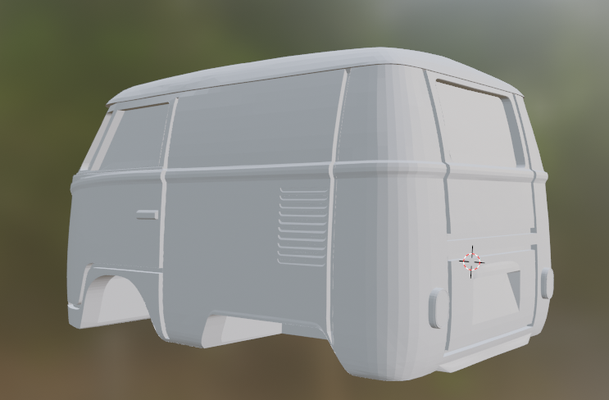 corto vw t1 furgone kombi piccoletto kool stampa resina 3d print model - Mito3D