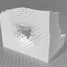 shot brick wall 2 broken terrain architecture buildings structures 3d print model - Mito3D