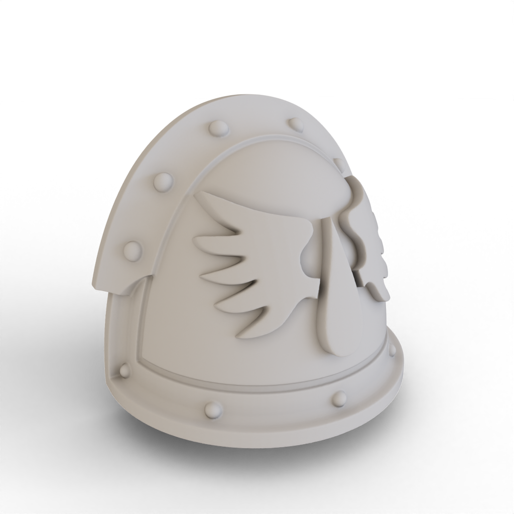 shoulder pad 2023 version mkiii power armour blood angels - v2 Game legion mk3 space marine horus heresy angel 3D print model - Mito3D