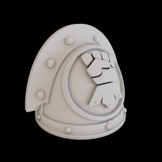 shoulder pad mkiii power armour imperial fists legion mk3 space marine horus heresy fist 3d print model - Mito3D