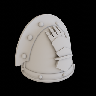 shoulder pad mkiii power armour iron hands legion mk3 space marine horus heresy hand 3d print model - Mito3D