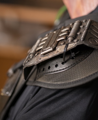 shoulder tech cyber armor plate cyborg steampunk 3d print model - Mito3D