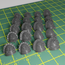 shoulderpads markings blood angels primaris space marines tabletop scifi miniatures 28mm wargaming miniature 3d printing warhammer 40000 40k shoulder company insignia squad plaudrons sanguine intercessors assault 3d print model - Mito3D