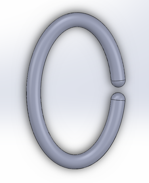 shower curtain ring loop 3D print model - Mito3D