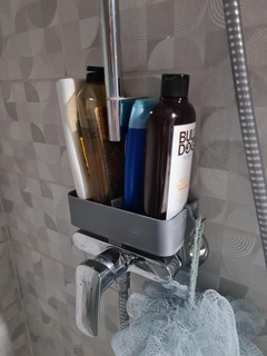 douche gel titulaire soutien savon serrer nodrill percer salle bains 3d print model - Mito3D