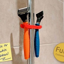 shower shaver holder clip hook pole razor rod bathroom 3d print model - Mito3D