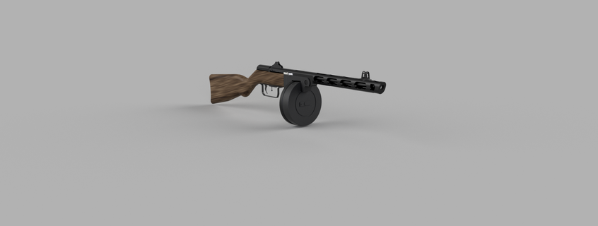 shpagin submachine gun ppc arms machine toy 3d print model - Mito3D