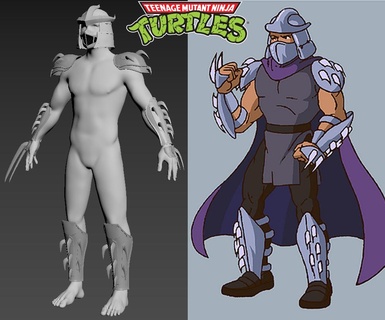déchiqueteuse tmnt armure ensemble 3d impression modèle cosplay 3dprinting cosplayprops 3dprinted Halloween 3d print model - Mito3D