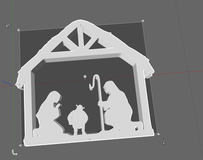 shrek natividade cena casa Jesus monstro silhueta engraçado arte Natal 3d print model - Mito3D