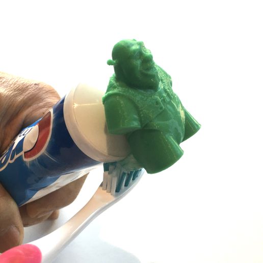 shrek toothpaste topper pooper cap pooping 3D print model - Mito3D