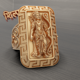 Shri RAM anel Projeto Alto qualidade argolas joalheria arte hindu moderno 3d print model - Mito3D