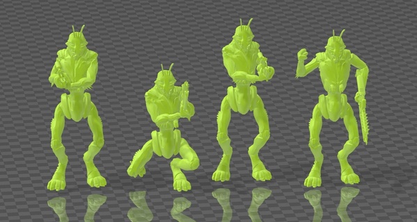 camarón extraterrestre gravedad desintegradores juego miniatura mesa guerra distrito 9 ciencia ficción 3d print model - Mito3D