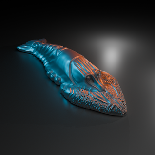 camarón langostinos Arte pez alimentar imprimible Mariscos mar criatura 3d print model - Mito3D