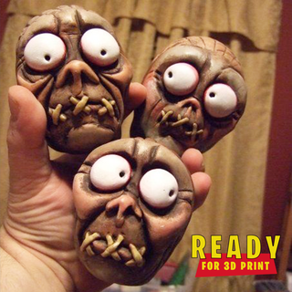 rimpicciolito testa zombie orrore Halloween spaventoso tribale buio curiosità miniature 3d print model - Mito3D