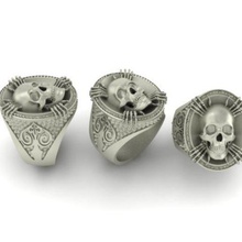 shull anneau bijoux crâne de tatouage le motard 3d print model - Mito3D