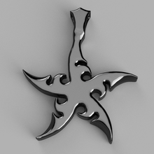 shuriken pendentif bijoux miniatures art Collier pendentifs brutal bijou ninja arme Japon étoile argent or 3d print model - Mito3D