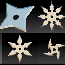 shurikens pack4 jogo shuriken ninja de formação estrela arma a guerra moda decoração 3d print model - Mito3D