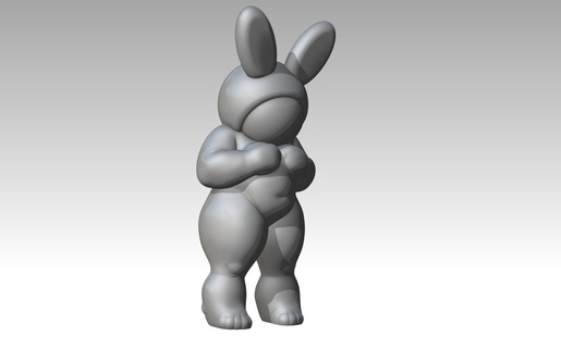 timido ragazza paffuta coniglietto 3d print model - Mito3D