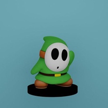 shy guy green mario bros 3d print model - Mito3D