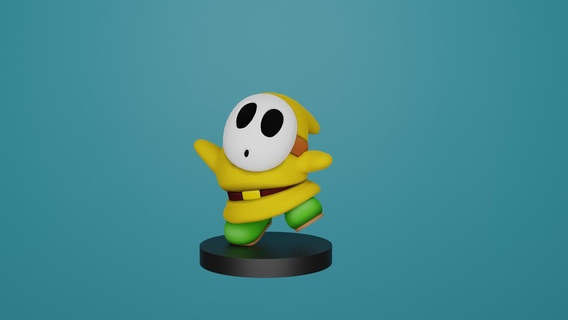 shy guy yellow mario bros 3d print model - Mito3D