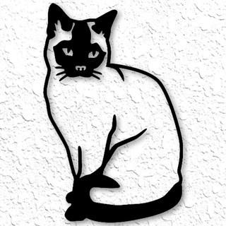 Siyam kedi duvar Sanat Yavru dekor 2d baskılar yavrusu gerçekçi Şirin Öz kediler geometrik modern minimalist düşük poli Bedava ev hayvan kedicikler 3d print model - Mito3D