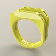 siamesische gewölbter ring t51 Schmuck Tülle gem design 3d print model - Mito3D