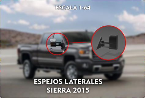lato specchi sierra 2015 scala 1 64 scale 4x4 jeep sabbia terreno 164 caldo ruote robusto sega personalizzato lati 3d print model - Mito3D