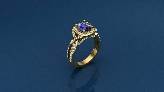 Seite Schritt Diamant Ring schick Ringe Schmuck Design Beste Engagement Hochzeit Gold großartig druckbar wertvoll Mode Saphir leuchtenden Juwel 3d print model - Mito3D