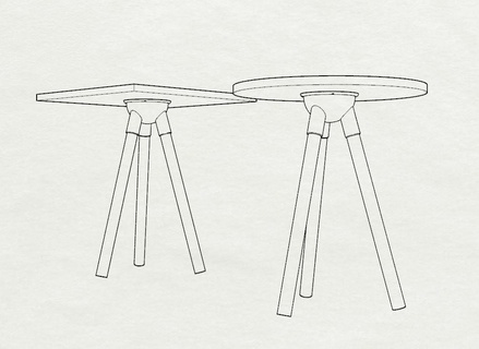 Seite Tabelle Kaffetisch 27 mm 30mm Bein Durchmesser passend Möbel 3d print model - Mito3D