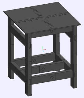 tabela impressora suporte fechos estante Banco trabalhos superfície escrivaninha ficar pé bancada mesa topo Barra borda arquitetura madeira junta 3d print model - Mito3D
