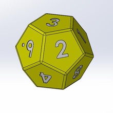 12 sided dice game sides 3d print model - Mito3D