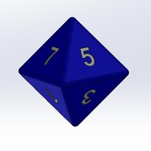 8-sided die game dice sides 3d print model - Mito3D