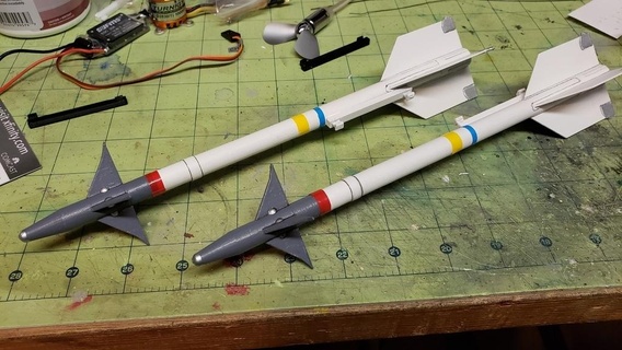 sidewinder missile freewing jets a10 aim-9 aim9 bomb f-16 f15 f16 f18 f22 ordnance rocket r c vehicles 3d print model - Mito3D
