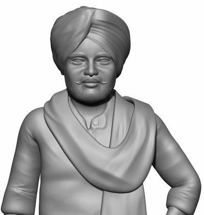 sidhu elch 3d modell kunst indien punjabi sänger zbrush drucken stl obj sammlerstück figur statue ventilator digital skulptur 3d print model - Mito3D