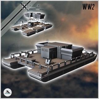 siebel ferry siebelf hre german shallow-draft landing craft 5 - germany eastern western front normandy stalingrad berlin bulge wwii boat ship vessel vehicle scenery wargame miniatures terrain rpg bolt blitzgrieg ww2 second action world war wehrmacht flames 3d print model - Mito3D